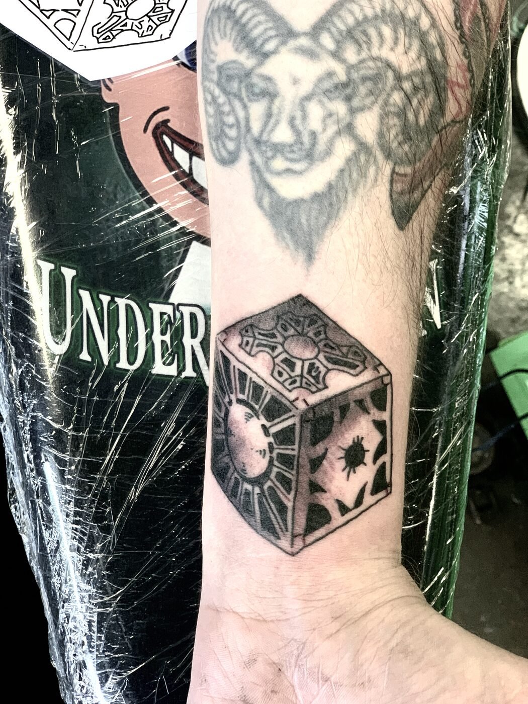 Black and grey Medusa tattoo