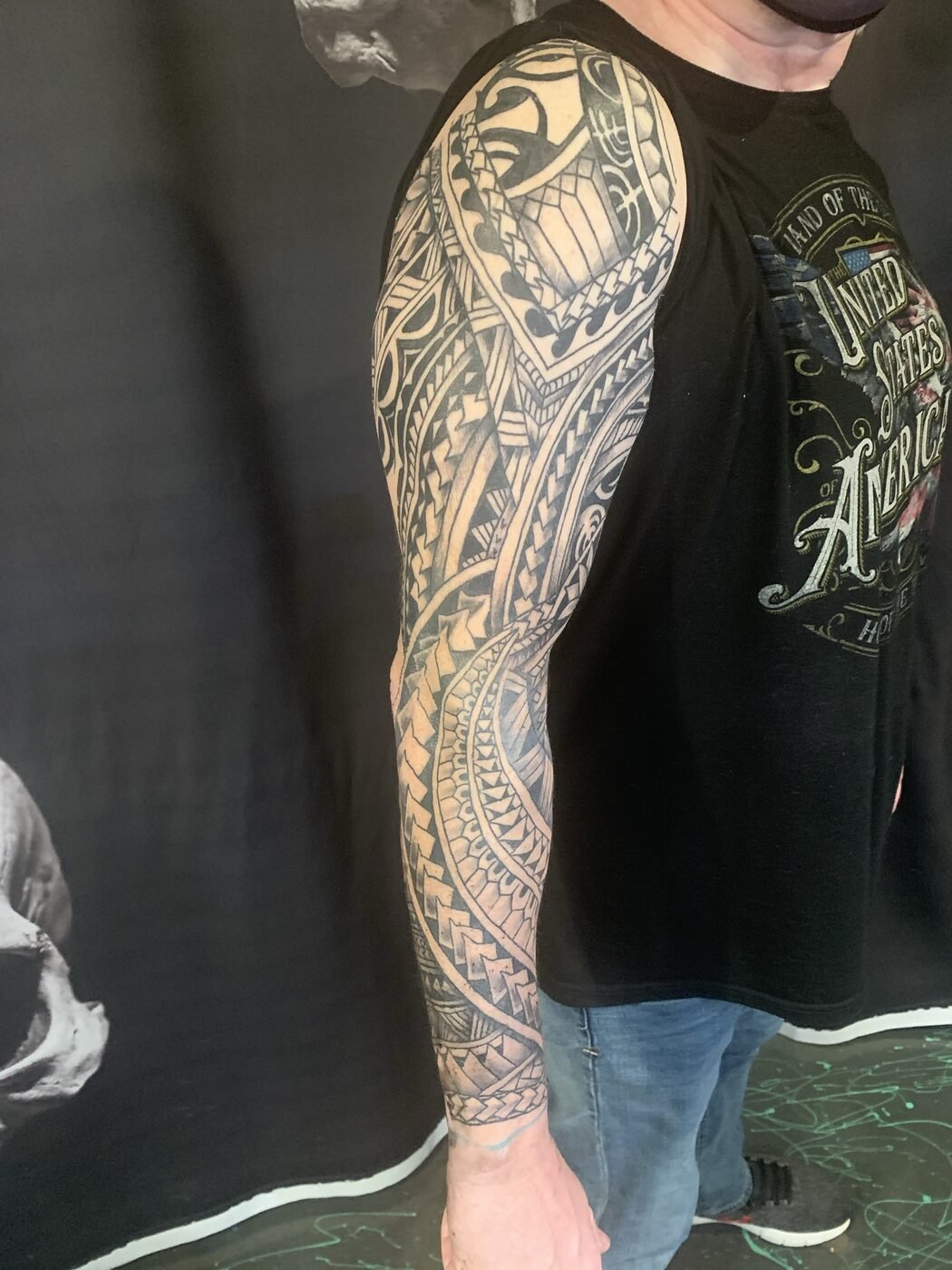 Japanese-style chest piece tattoo